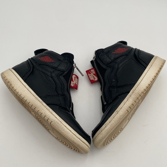 Nike Jordan 1 Retro High Zip Black Gym Red Phantom women 6 leather casual Y2K - Picture 9 of 14